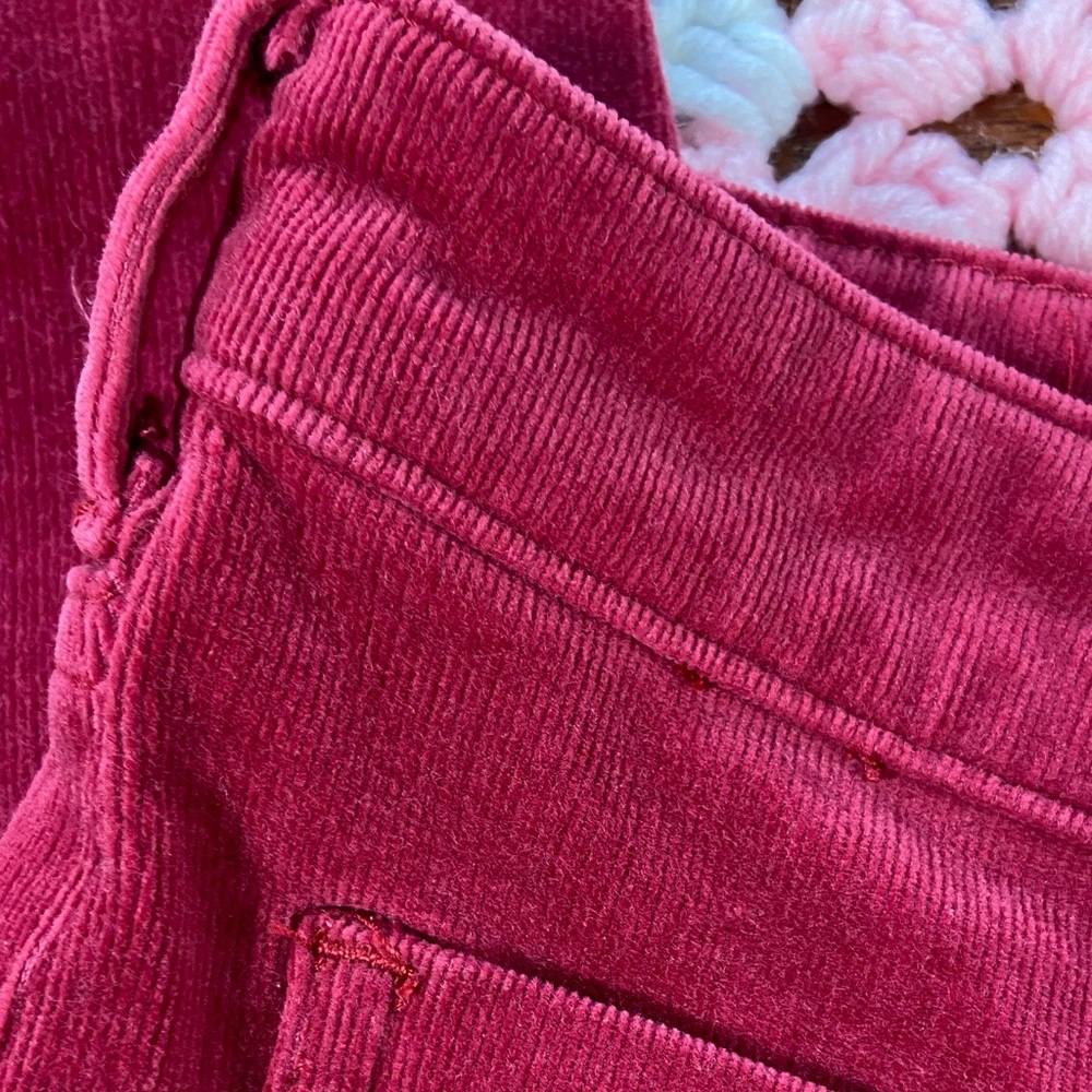 Pilcro and the Letterpress 28 Cranberry Red corduroy velvet stretch skinny pants - Picture 11 of 13